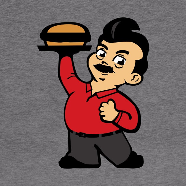 Big Ron - Ron Swanson Burger Cook-Off Champ by sombreroinc